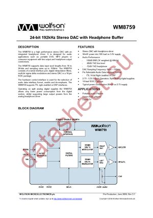 WM8759GED/RV datasheet  